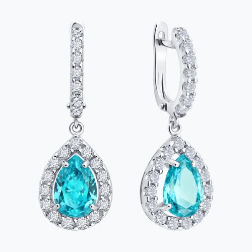 Серьги из серебра с фианитами из серебро — вид 2