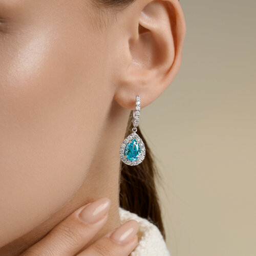 Серьги из серебра с фианитами из серебро — вид 3