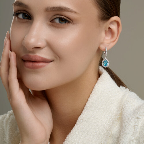 Серьги из серебра с фианитами из серебро — вид 4