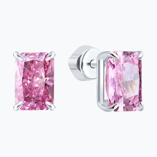 Серьги из серебра с фианитами из серебро — вид 2