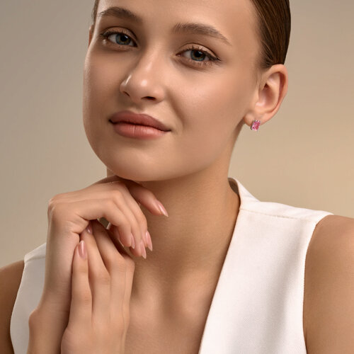 Серьги из серебра с фианитами из серебро — вид 4