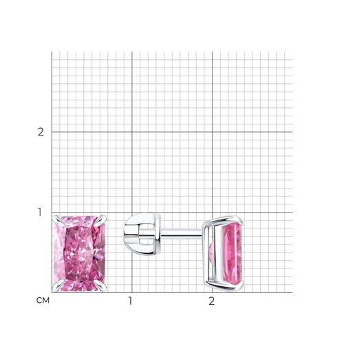 Серьги из серебра с фианитами из серебро — вид 5