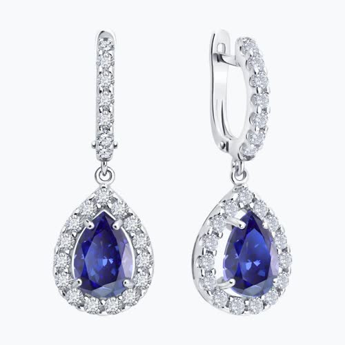 Серьги из серебра с фианитами из серебро — вид 2