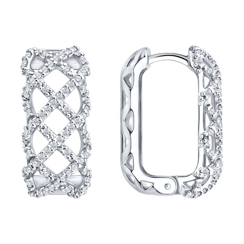 Серьги из серебра с фианитами - видео