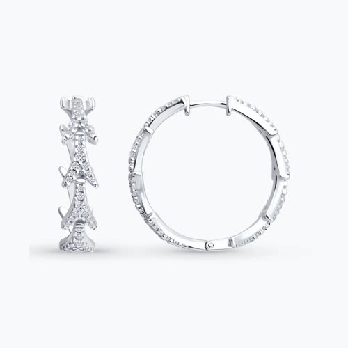 Серьги из серебра с фианитами - видео на модели