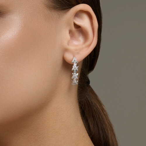 Серьги из серебра с фианитами из серебро — вид 3