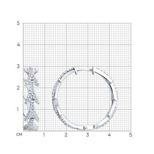 Серьги из серебра с фианитами из серебро — вид 5