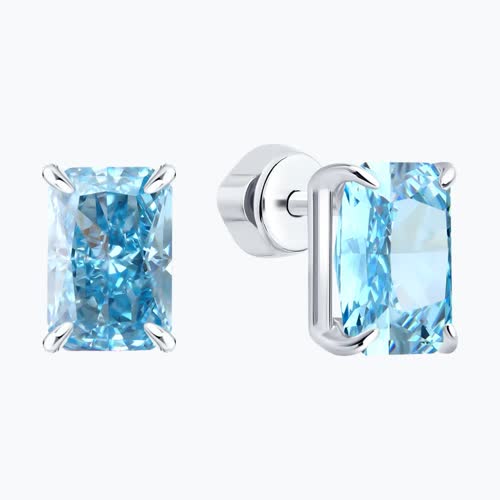 Серьги из серебра с фианитами из серебро — вид 2