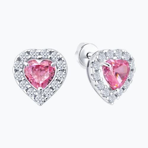 Серьги из серебра с фианитами из серебро — вид 2