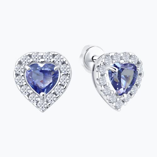 Серьги из серебра с фианитами из серебро — вид 2