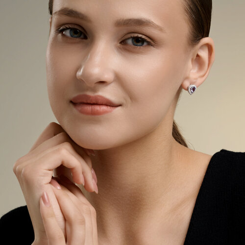 Серьги из серебра с фианитами из серебро — вид 3