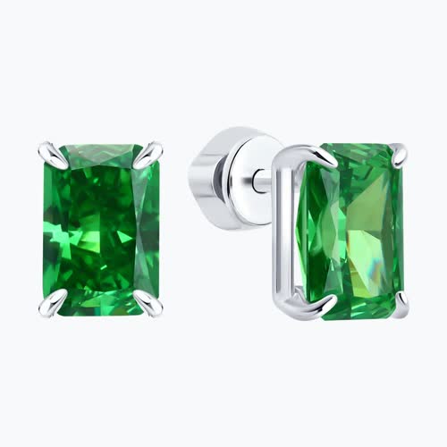 Серьги из серебра с фианитами из серебро — вид 2