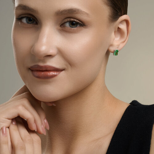 Серьги из серебра с фианитами из серебро — вид 4