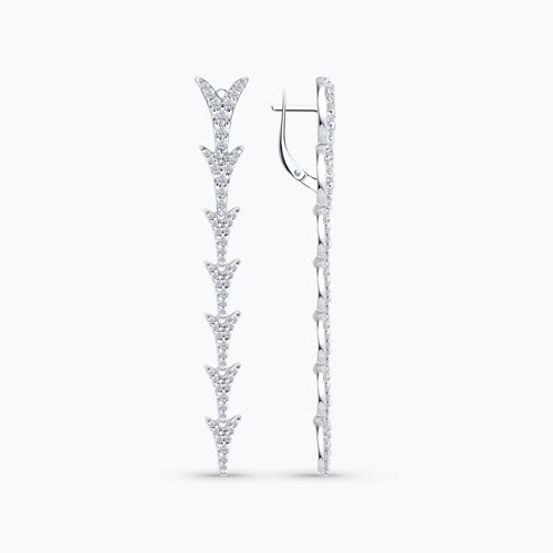 Серьги из серебра с фианитами - видео на модели