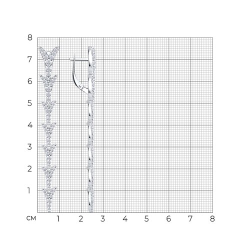 Серьги из серебра с фианитами из серебро — вид 5