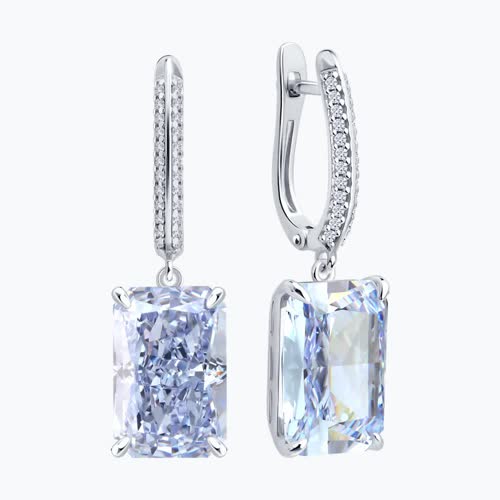 Серьги из серебра с фианитами из серебро — вид 2