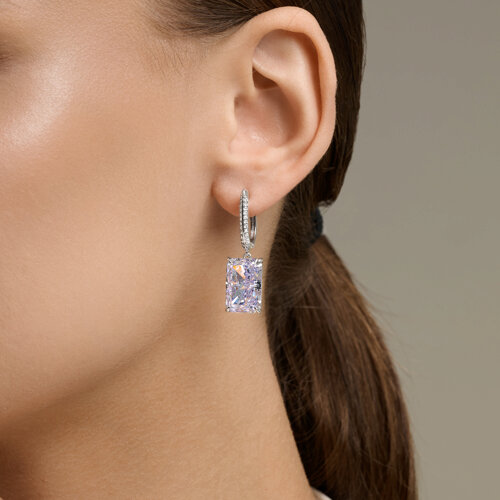 Серьги из серебра с фианитами из серебро — вид 3