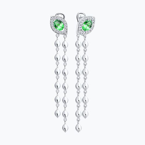 Серьги из серебра с фианитами из серебро — вид 2