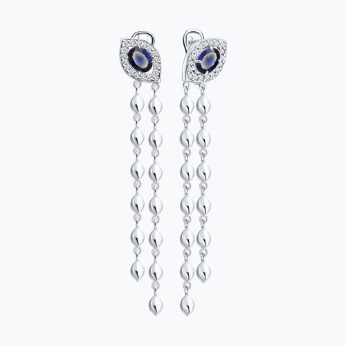 Серьги из серебра с фианитами из серебро — вид 2