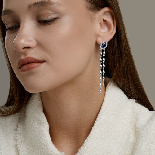 Серьги из серебра с фианитами из серебро — вид 4