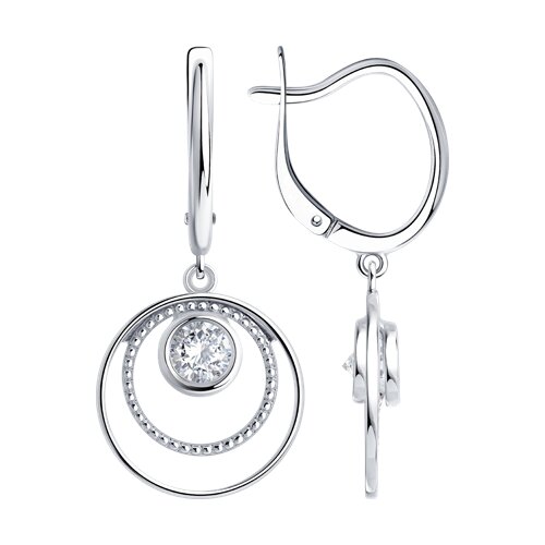 Серьги из серебра с фианитами - видео на модели