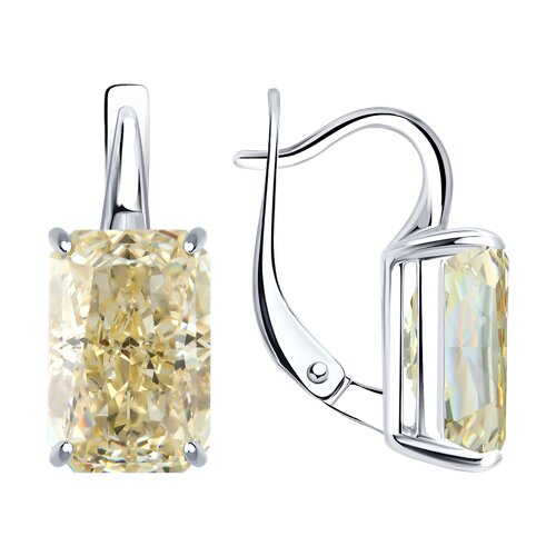 Серьги из серебра с фианитами - видео