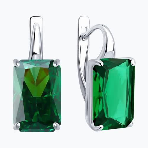 Серьги из серебра с фианитами из серебро — вид 2