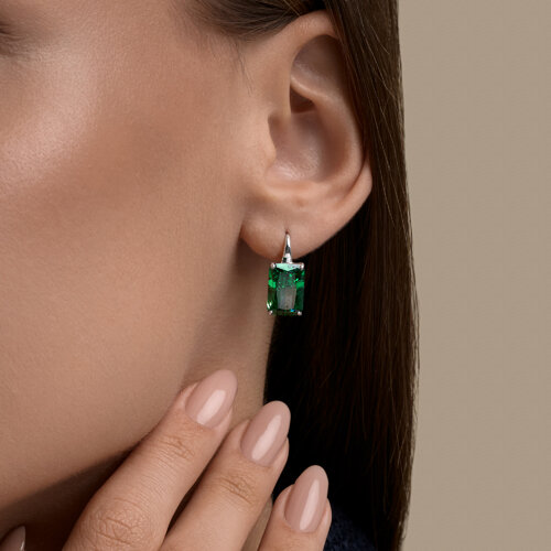 Серьги из серебра с фианитами из серебро — вид 3