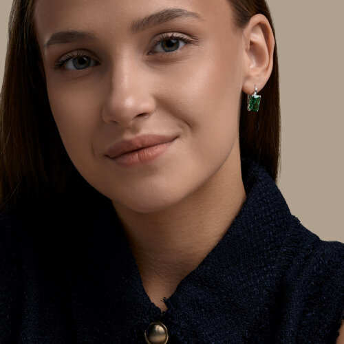 Серьги из серебра с фианитами из серебро — вид 4