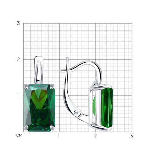 Серьги из серебра с фианитами из серебро — вид 5