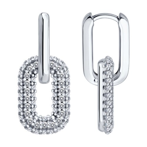 Серьги из серебра с фианитами - видео на модели