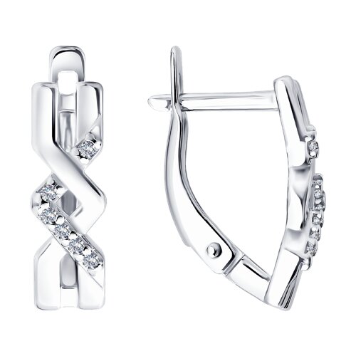 Серьги из серебра с фианитами - видео на модели