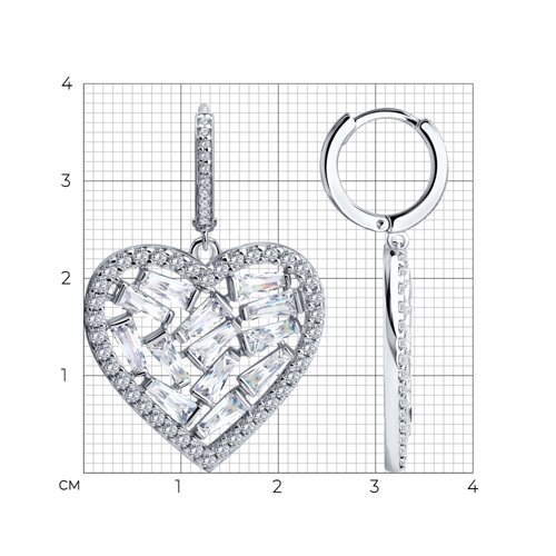 Серьги из серебра с фианитами из серебро — вид 5