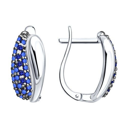 Серьги из серебра с фианитами - видео на модели