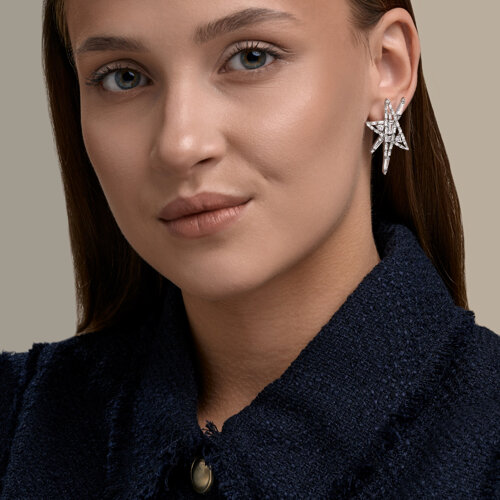 Серьги из серебра с фианитами из серебро — вид 4