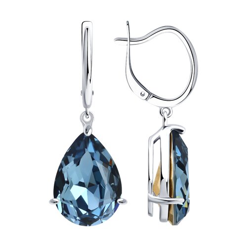 Серьги из серебра с кристаллами из серебро