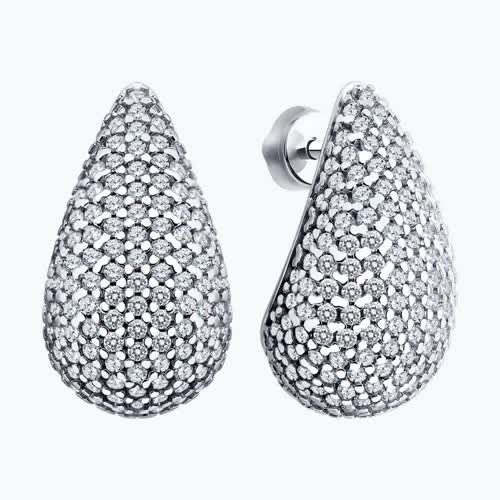 Серьги из серебра с фианитами из серебро — вид 2