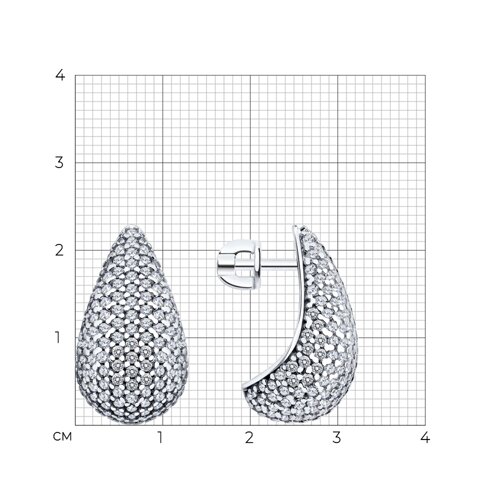 Серьги из серебра с фианитами из серебро — вид 3