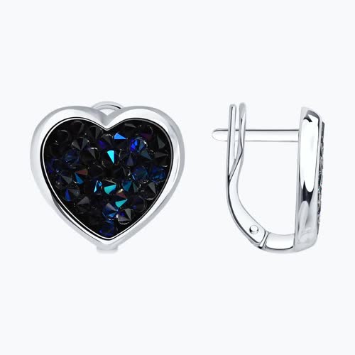 Серьги из серебра с кристальной тканью - видео на модели