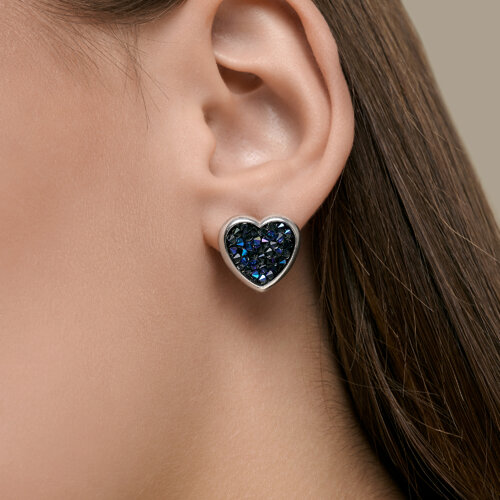 Серьги из серебра с кристальной тканью из серебро — вид 3