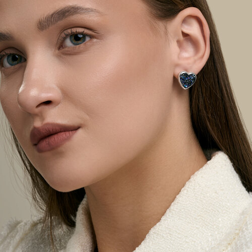 Серьги из серебра с кристальной тканью из серебро — вид 4