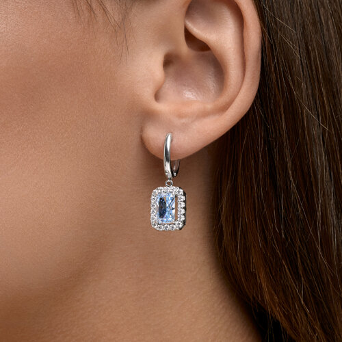 Серьги из серебра с фианитами из серебро — вид 3