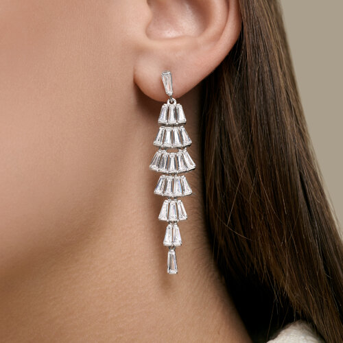 Серьги из серебра с фианитами из серебро — вид 3