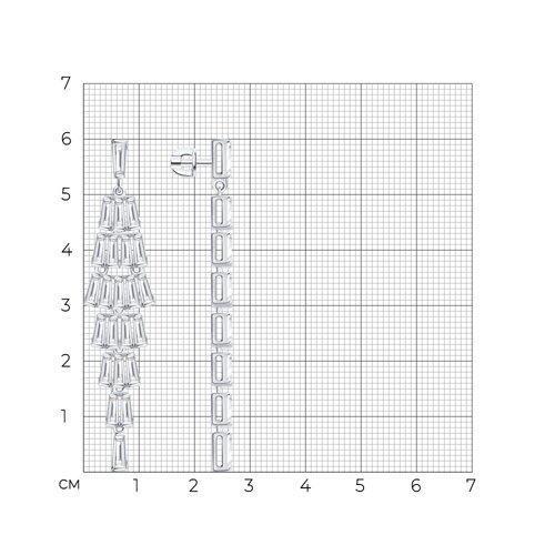 Серьги из серебра с фианитами из серебро — вид 5