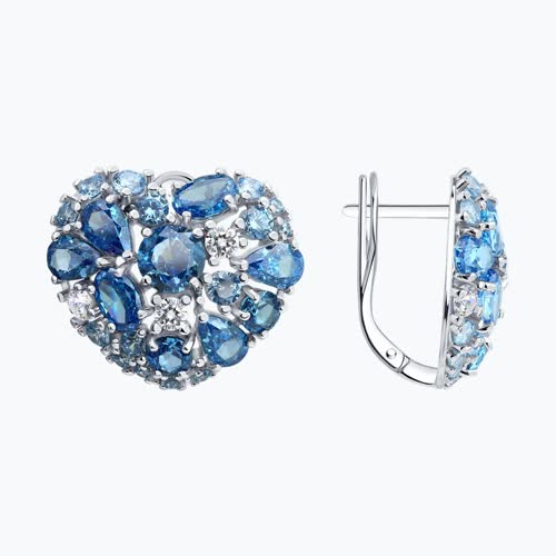 Серьги из серебра с фианитами - видео на модели