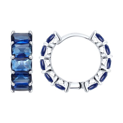 Серьги из серебра с фианитами из серебро