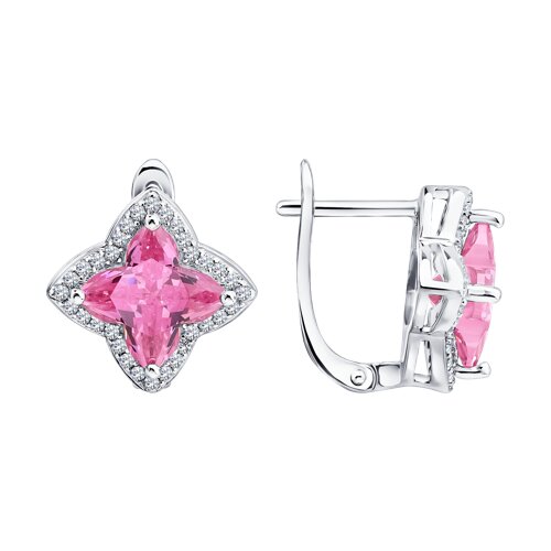 Серьги из серебра с фианитами