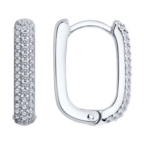 Серьги из серебра с фианитами из серебро