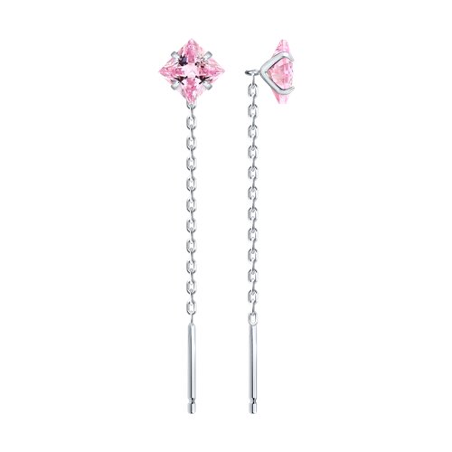 Серьги из серебра с фианитами из серебро