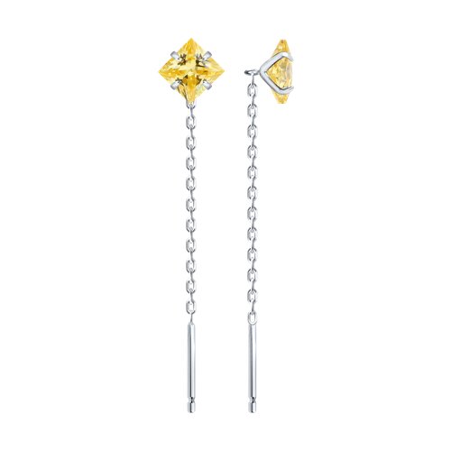 Серьги из серебра с фианитами из серебро